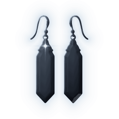 Silhouette of Green Reed Earrings
