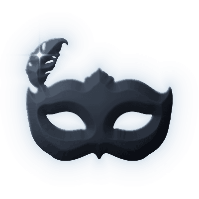 Silhouette of Carnival Mask Brooch