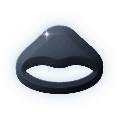 Silhouette of Iolite Shield Ring