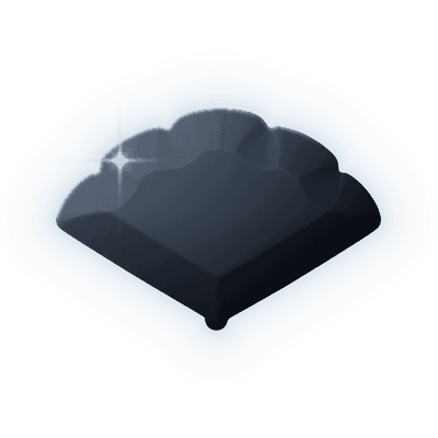 Silhouette of Indigo Fan Brooch