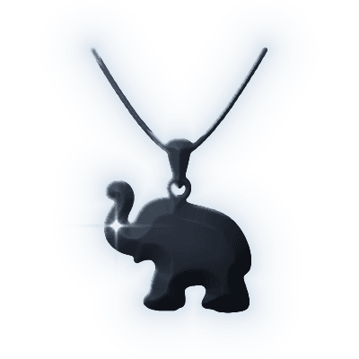 Silhouette of Ruby-in-Zoisite Elephant Pendant