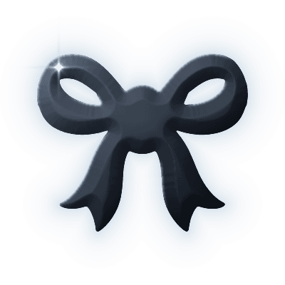 Silhouette of Ribbon Bow Brooch
