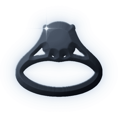 Silhouette of Cat's Eye Sovereign Ring
