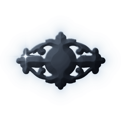 Silhouette of Shimmer Shield Brooch