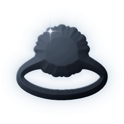 Silhouette of Diana's Sapphire Ring