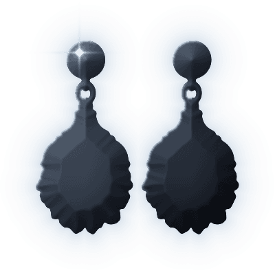 Silhouette of Green Spark Earrings