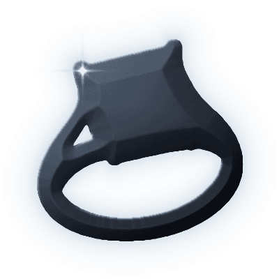 Silhouette of Iridescent Hopper Ring
